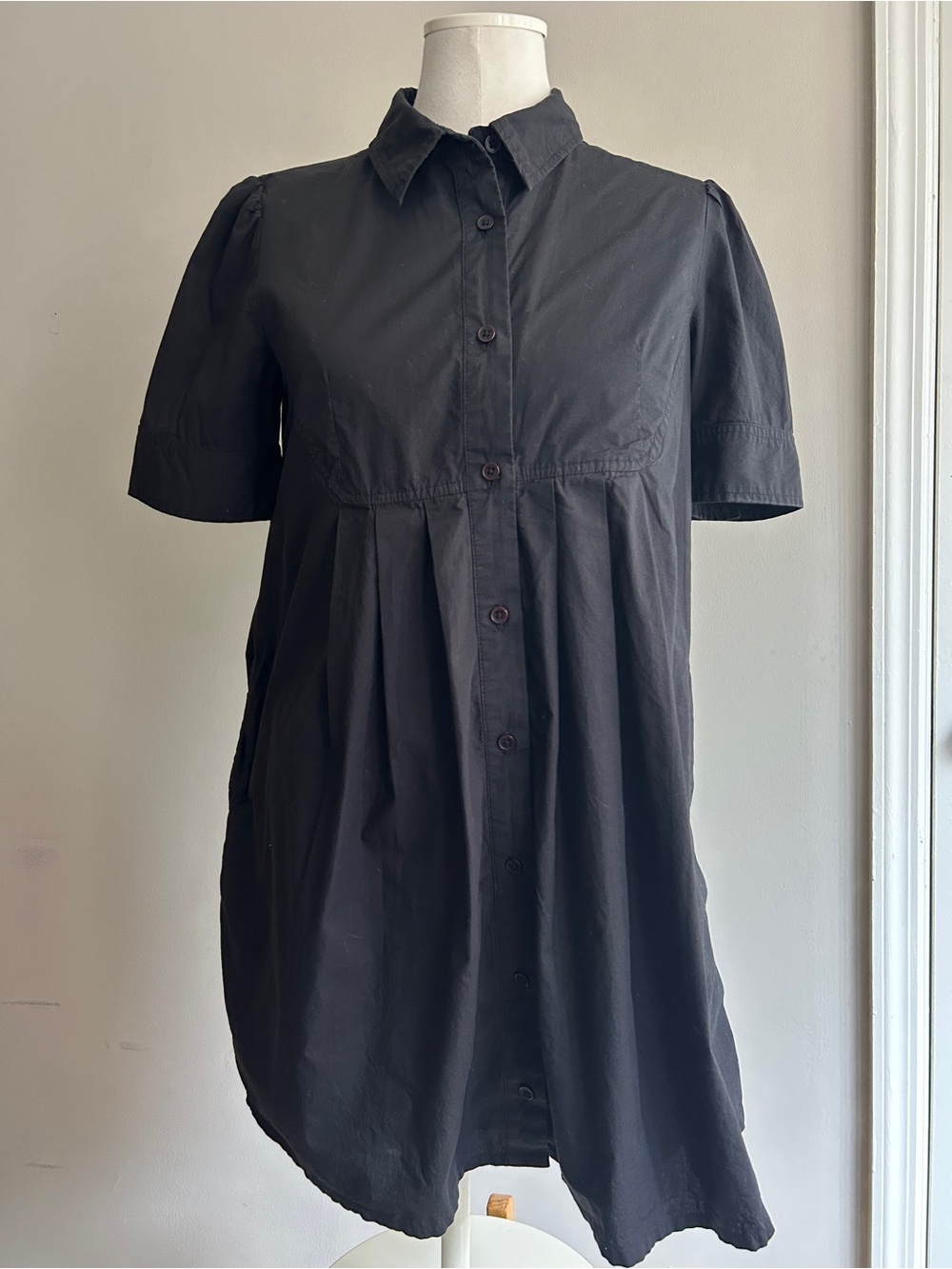 Black Collared Babydoll Dress